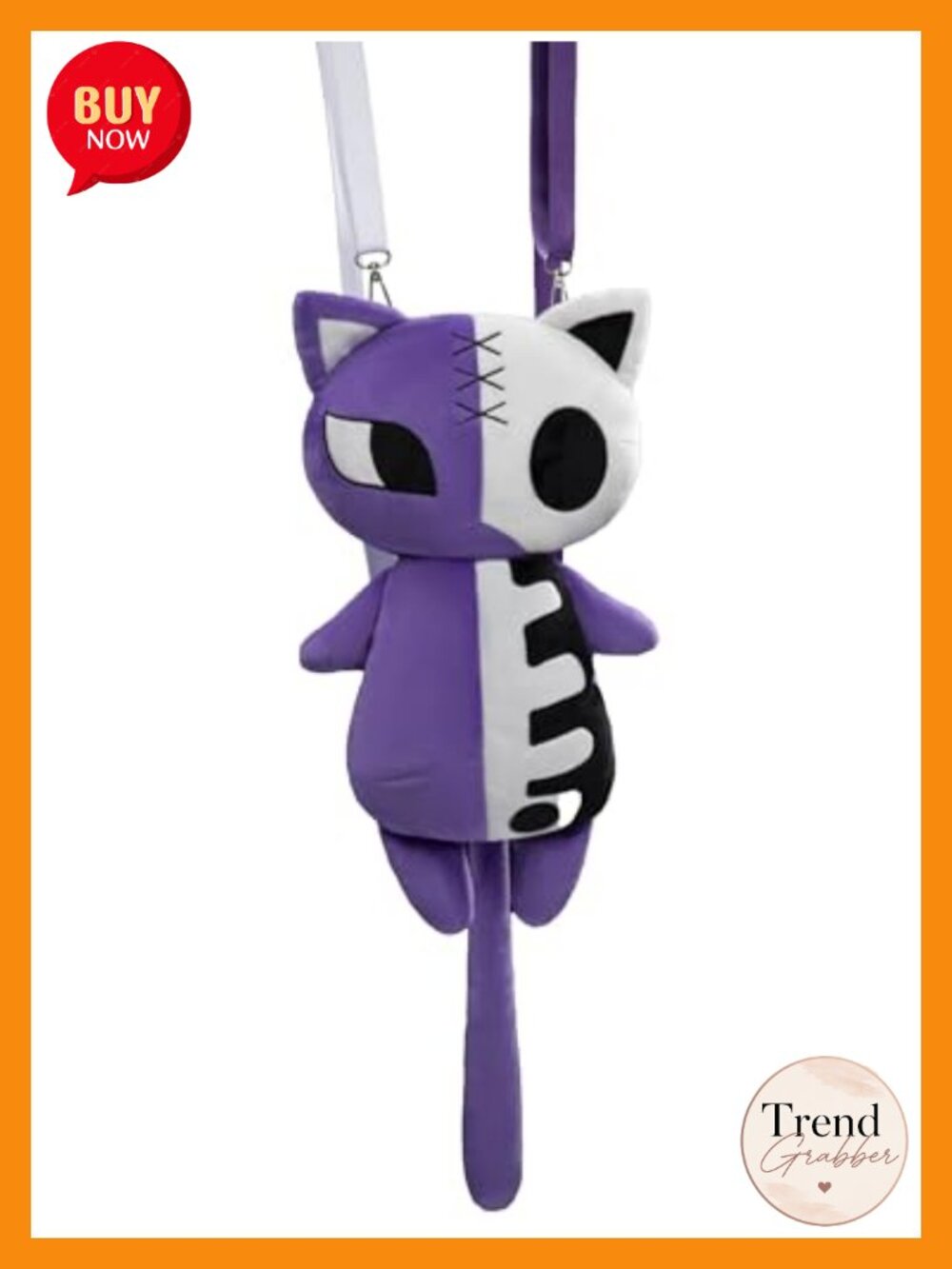 Cute Bone Cat Shaped Backpack Handbag with Detachable Shoulder Straps Polyester